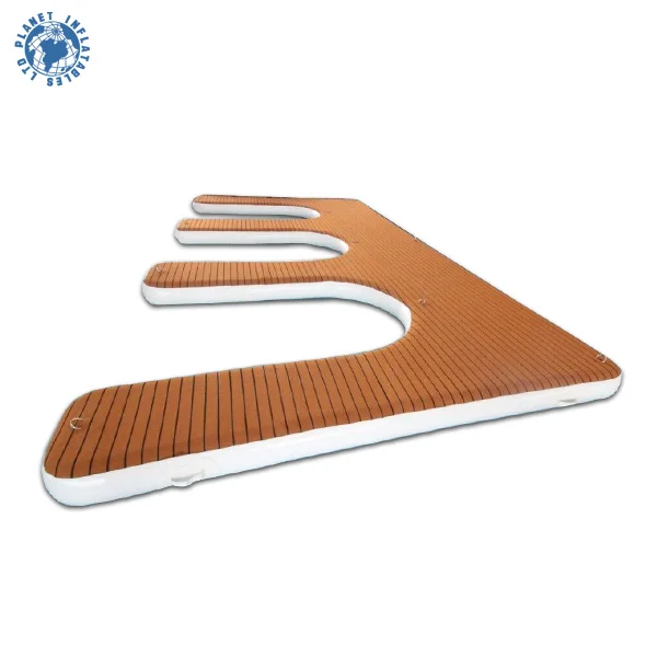 Factory Sale Durable Floating Dock Inflatable Dock Station U Dock With Teak Surface