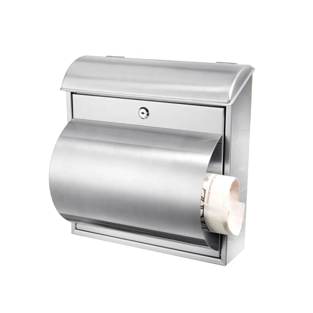 Keenhai Garden Antique Black Lockable Stainless Steel Mailbox With Key