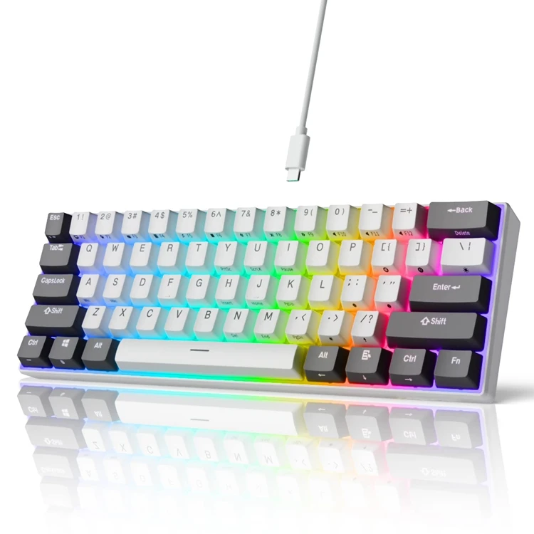 Switches 61 Keys Wired Mechanical Keyboard  Desktop Tablet Laptop Mechanical Keyboard Leds Hot Swap Mechanical Gaming Keyboards