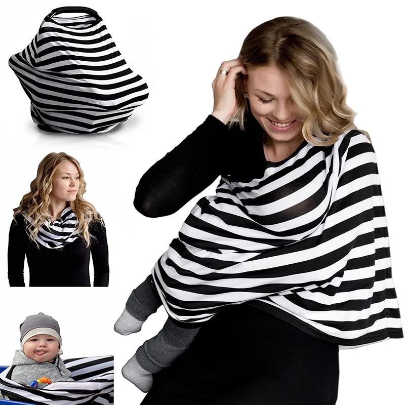 
Multi-Use Stroller Shopping Cart Cars fashion fashionable women Baby plain Pure Nursing pashmina Scarf Breastfeeding Apron Cover 