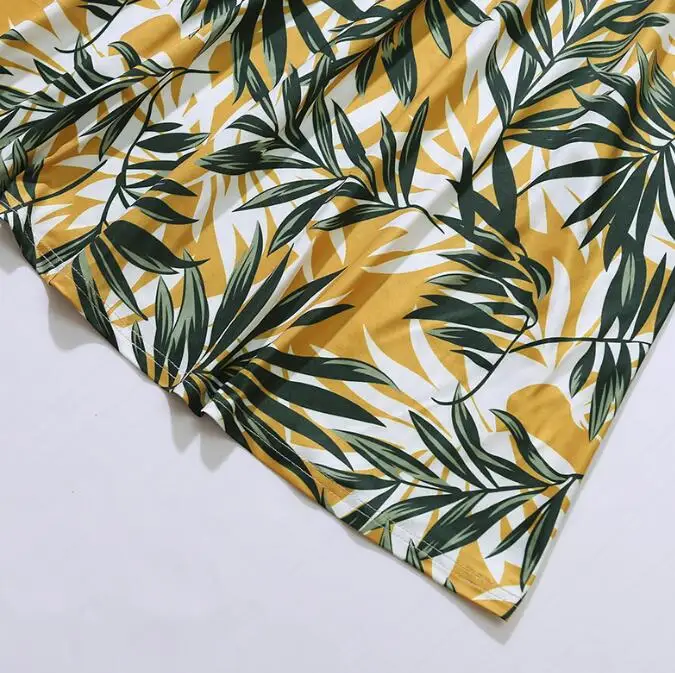 2022 European and American fashion summer leaf print parent-child sling dress