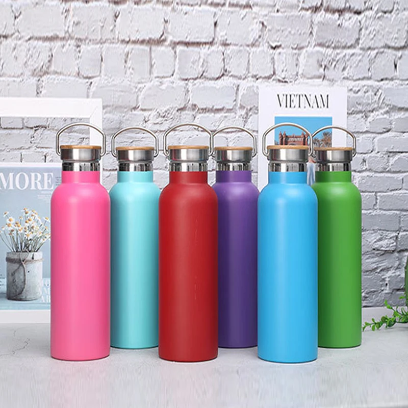 Eco Friendly Double Wall Stainless Steel Bike Water Bottle  Metal Thermos Flask