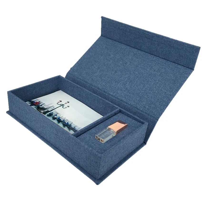 Wedding Photography Photos Album Storage USB Linen Gift Box Packaging