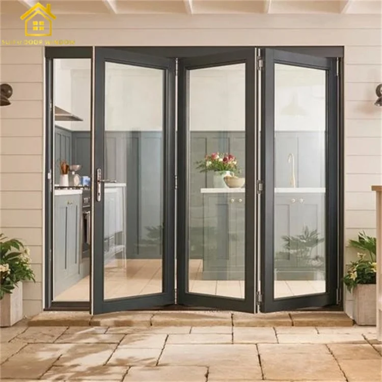 Diversified Latest Designs Wooden Exterior Glass Interior Doors Shop Front Bifold Door