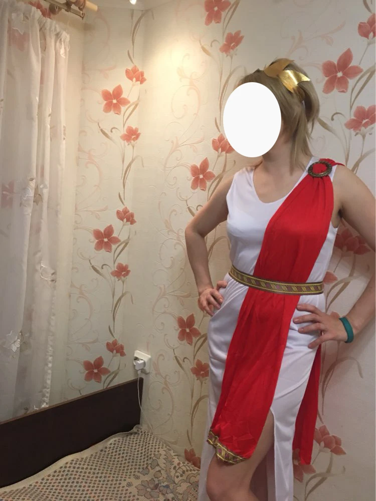 Halloween Greek Mythical Cosplay Roman Goddess  dress Toga Adult Costume