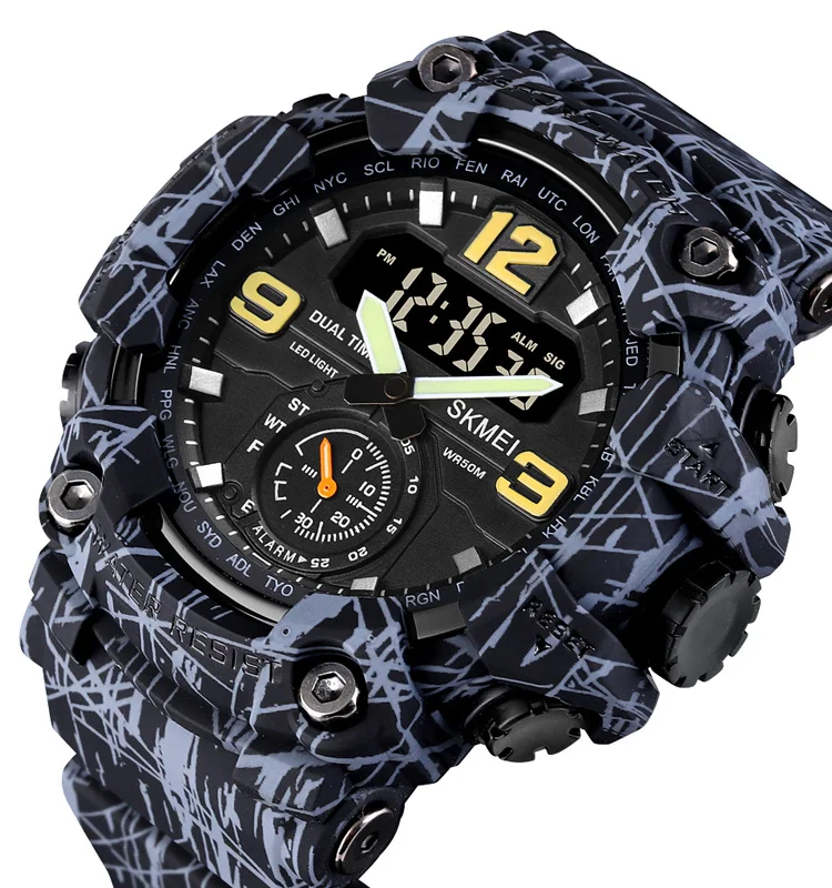 Selling hand wristwatch SKMEI 1637 relojes hombr al por mayor sport analog digital quartz watches for militar men