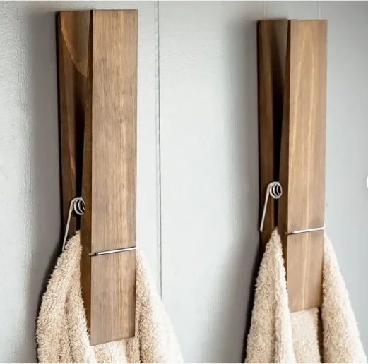 Jumbo Clothespin Bathroom Towel Holder Clothespin Bathroom Towel Holder