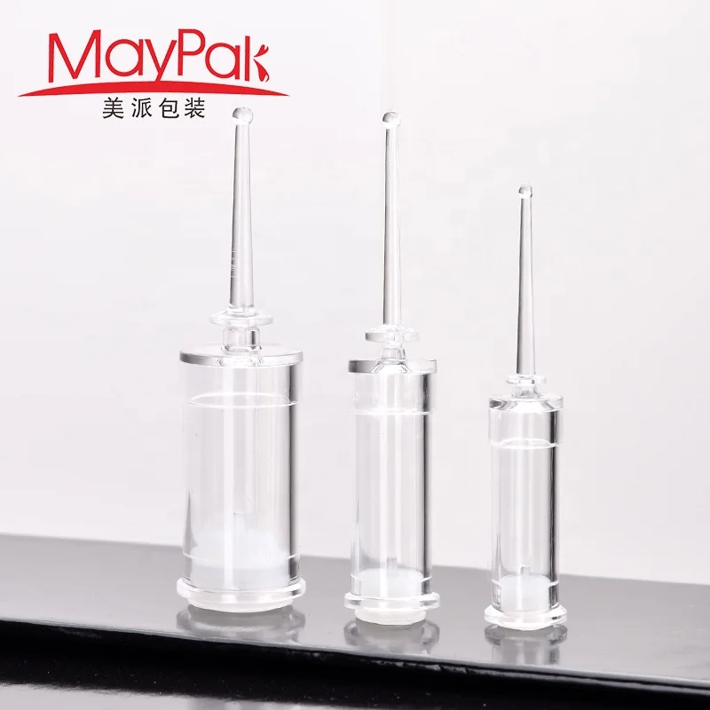 Free Sample 1ml 2ml 5ml PS Refillable Empty Plastic Cosmetic Syringe Ampule Bottle For Serum Essence Eye Cream