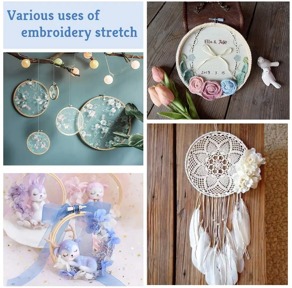 MXG-10 6PCS  Cross Stitch Circle Thimble For Cross Stitch Craft Embroidery Hoop Set