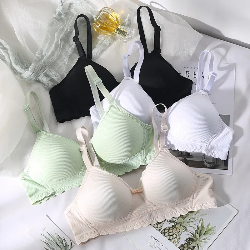 2023 Taoxi Simple Lace School Girl Bra Thin Gathered Lightness Wireless Bra Women Breathable And Comfortable Teen