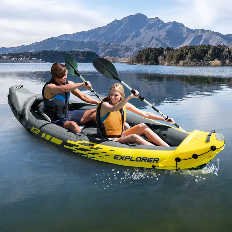 INTEX 68307 Inflatable Double Kayak Raft 3.12m Kayak Inflable Rafting With Patch, Hand Pump Etc Accessories