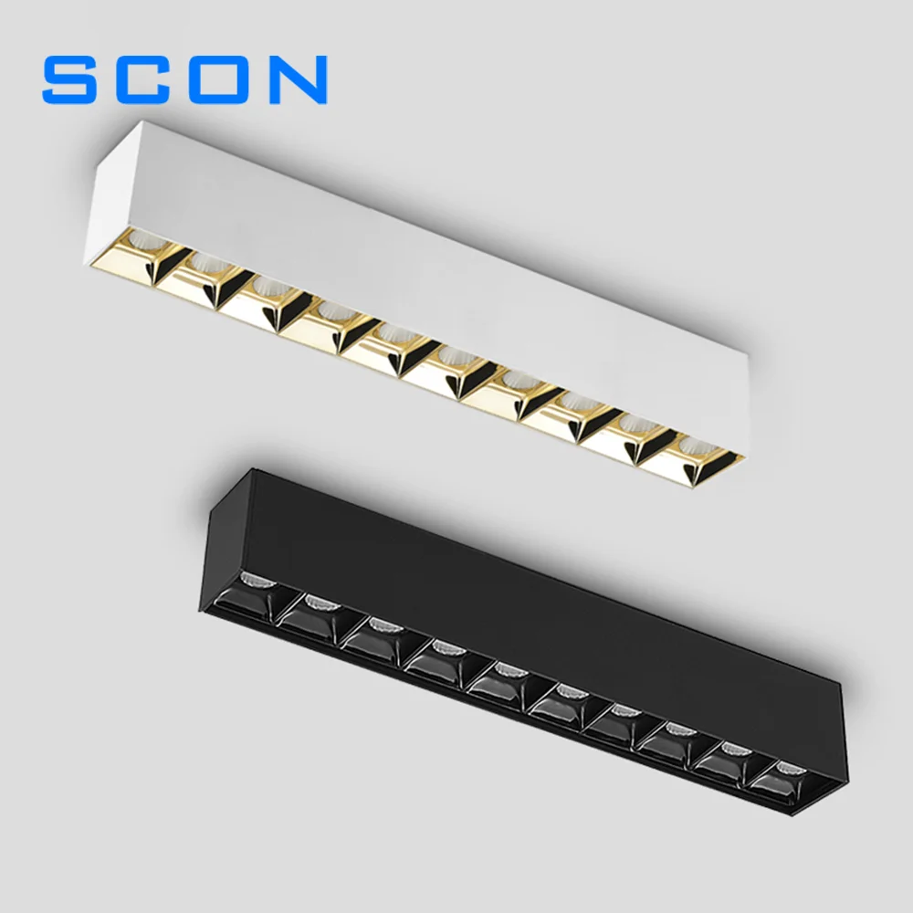SCON Anti Glare Track Linear Light Modern Magnetic Track Lighting Adjustable Linear Rail 10W Spotlight Dimmable system SC-XTB08