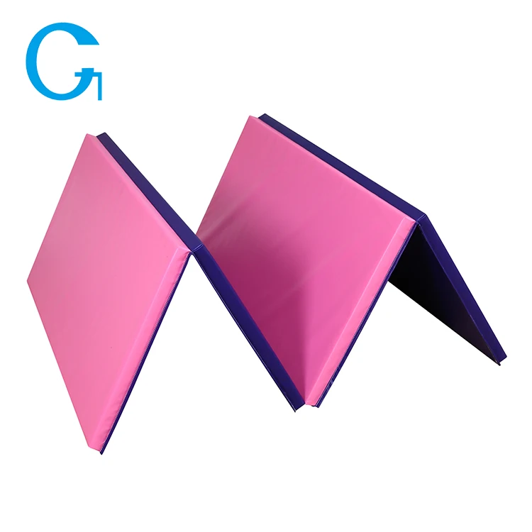 Нежный в 4 раза розовый и фиолетовый цвет складной гимнастический коврик для продажи