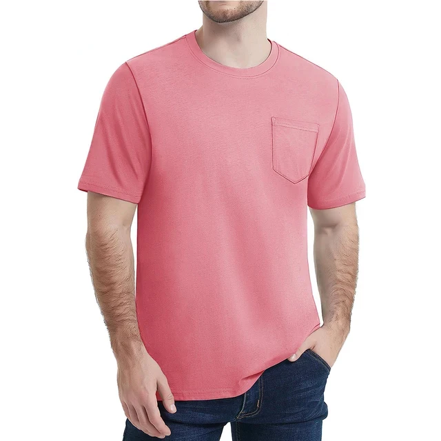 Custom logo man t shirt with pocket for printing Wholesale New Arrival 100% pure cotton plus size multi color t shirt