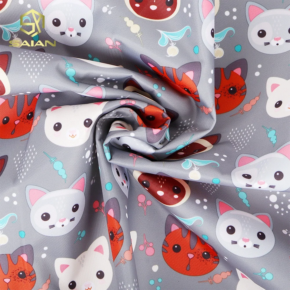 Custom By The Yard Flower Printing Leopard Printed Pattern 100% Polyester Fabric Waterproof Fabric for Sewing Bags