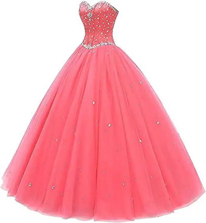 C Clothing Girl Formal Quinceanera Fluffy Princess Strapless Evening Damen Kleid Dresses