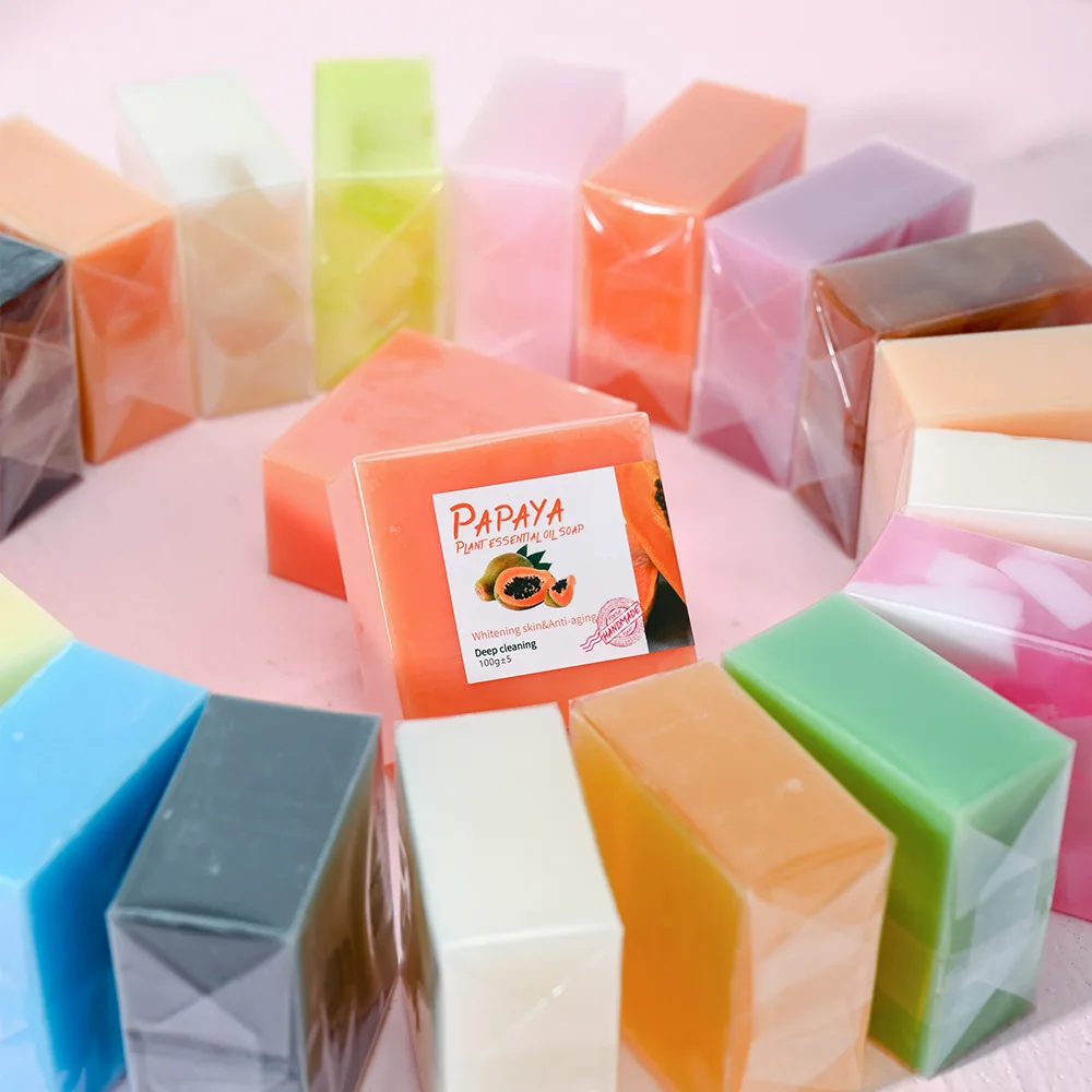 Organic Pure Herbal Kojic Papaya Extract Soap Skin Whitening handmade soap