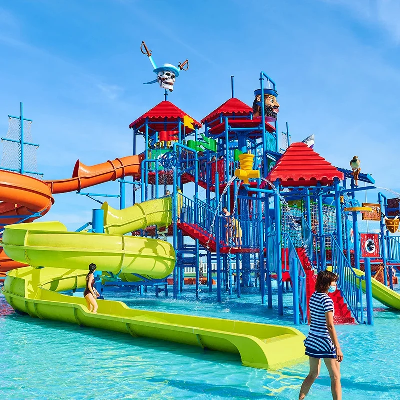 Hot-Selling  Aqua Park Slide and Large Fiberglass Slide Water House Equipment for Water Parks