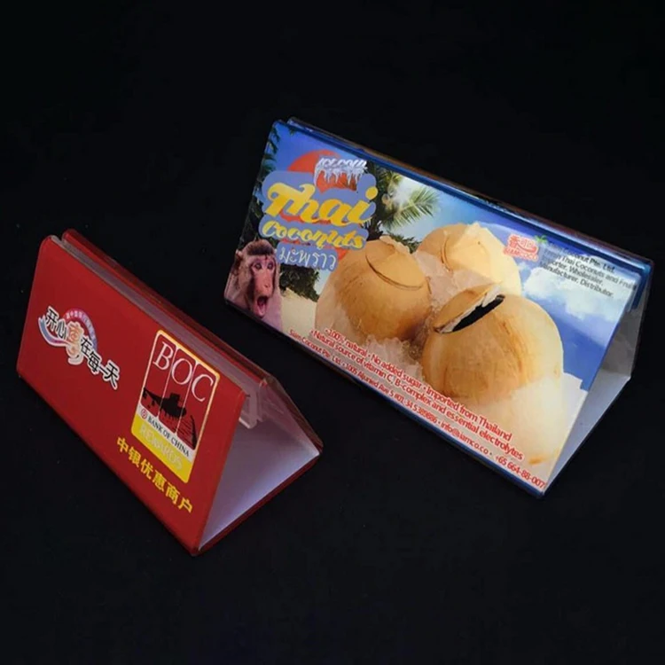 Custom Table Tent Stand Menu Display Holderacrylic Table Name Plate Holders Acrylic Price Tag Holder Clear Custom Logo 200pcs