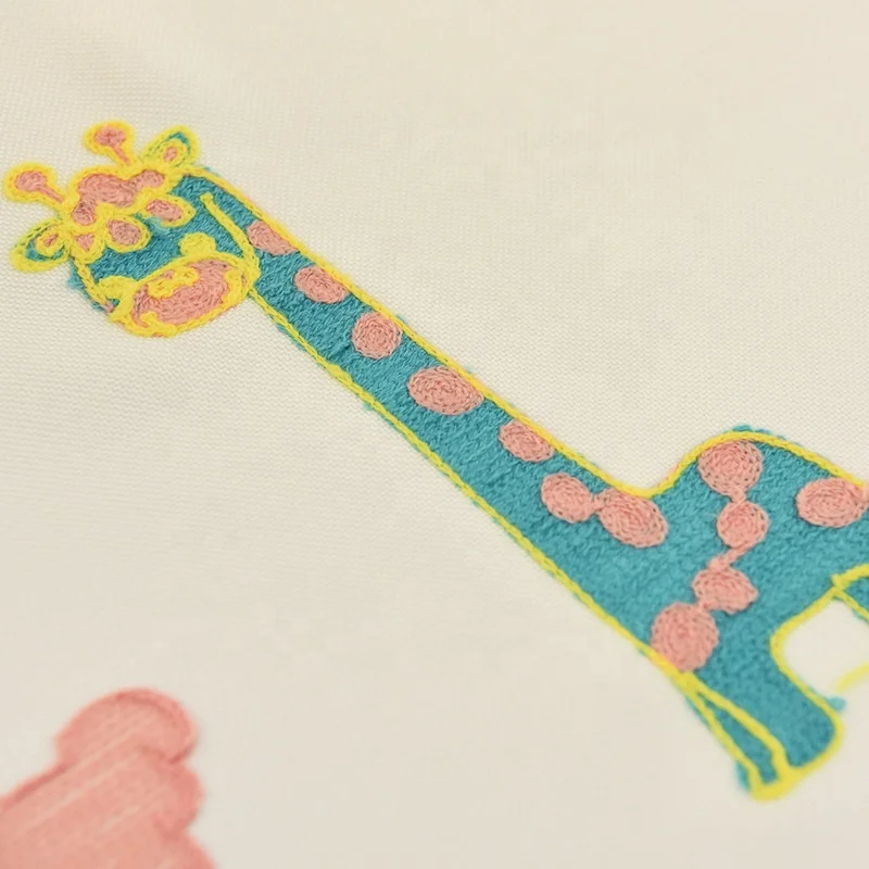 High quality lovely children girls bedroom windows curtain with embroidery animal pattern