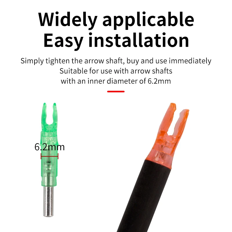 SPG Archery Lighted Arrow Nock 6.2 mm LED Button Compound Recurve Bow Bowstrings Carbon Shaft Hunting Shooting Accessories