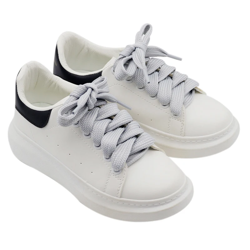 Custom 18mm Double Layer Thick plain flat shoelaces 25mm flat shoelace af1 20mm shoes white thick shoelace for Sneakers with bag