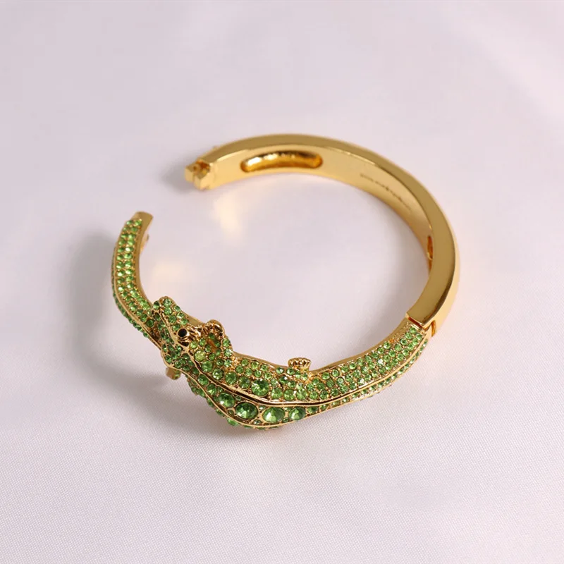 Fashion Top Quality Real Gold Plated Full Crystal Lizard Crocodile Earrings Necklace Bracelets Set Jewelry