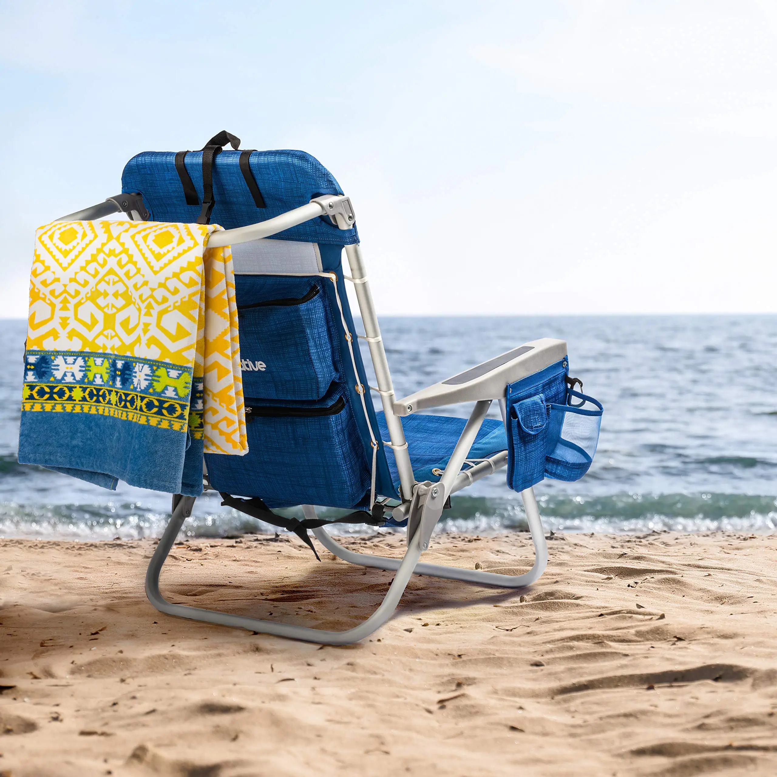 tommy bahama sillas de playa outdoor portable folding backpack aluminium custom print beach lounge chair With cooler towel bar