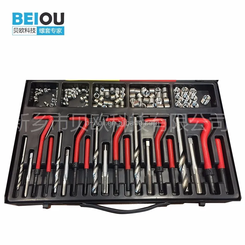 New packing thread inserts installation kit / repair tool drill tap kit | 131pcs thread repair kit