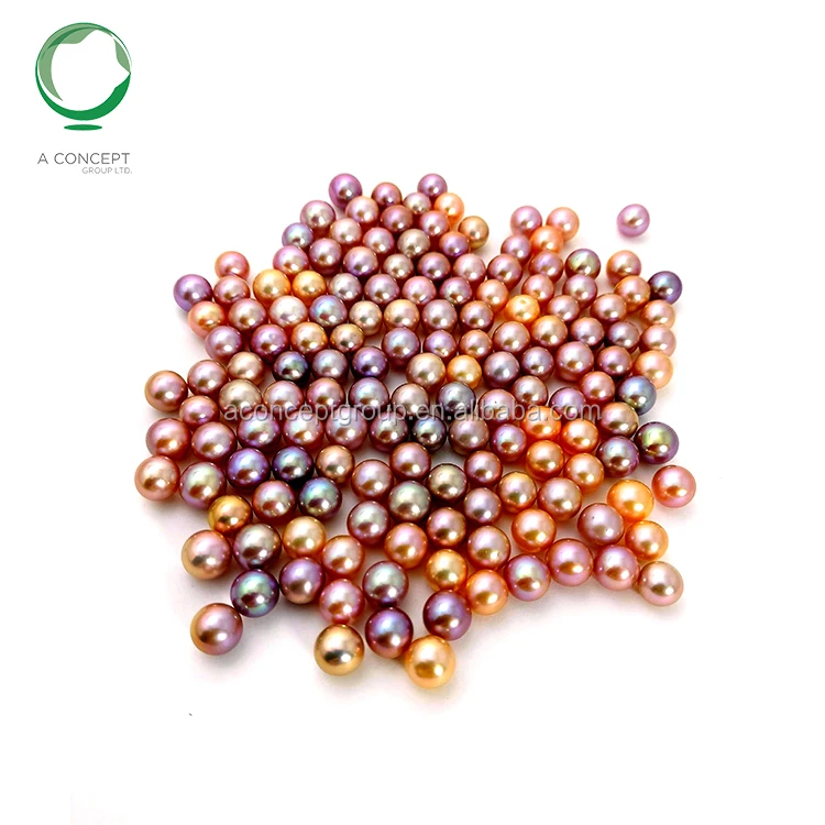 7-7.5MM Natural Necleus Near Round Loose Fresh Water Pearl, pearl necleus