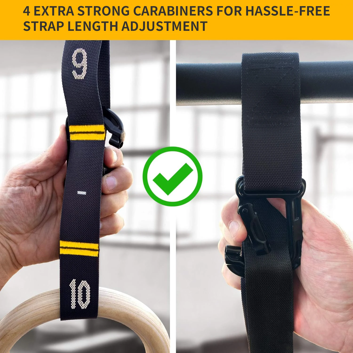 Quick Adjust Numbered Straps and Exercise Videos Guide Wood Gymnastics Rings Wooden Rings Training Gym Fitness Calisthenics