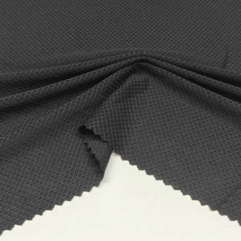 Breathable 91% Nylon 9% Spandex Elastic Honeycomb Dri Fit Mesh Knitted Fabric For T-shirt