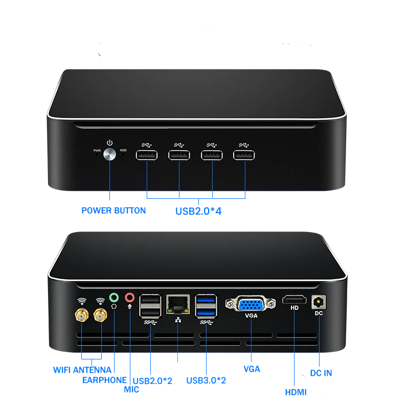 Best Selling i3 i5 i7 minipc 4th Gen 4130 4430 4790 Desktop Computer Support Dual Display Mini PC For School Business