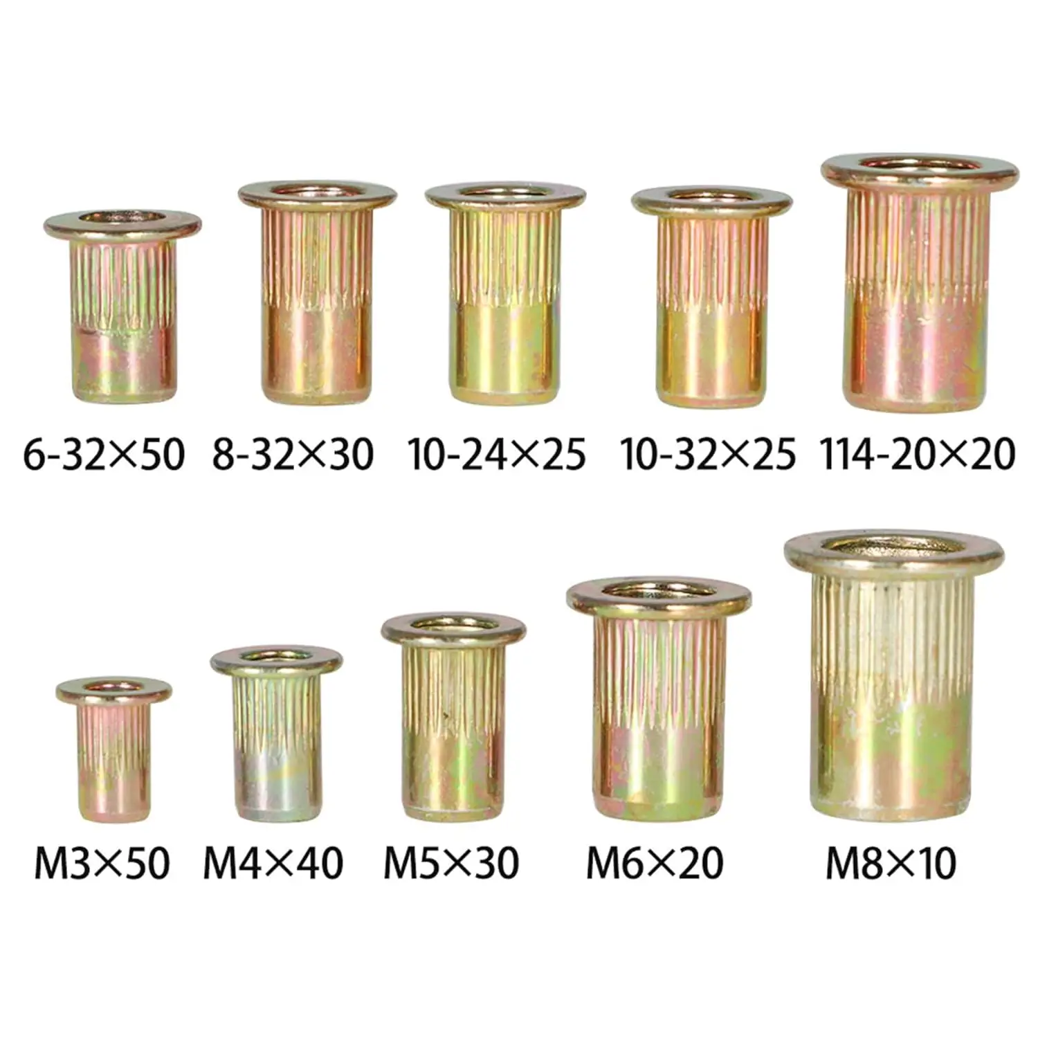Carbon Steel Rivet Nuts Flat Head Threaded Insert Nutserts