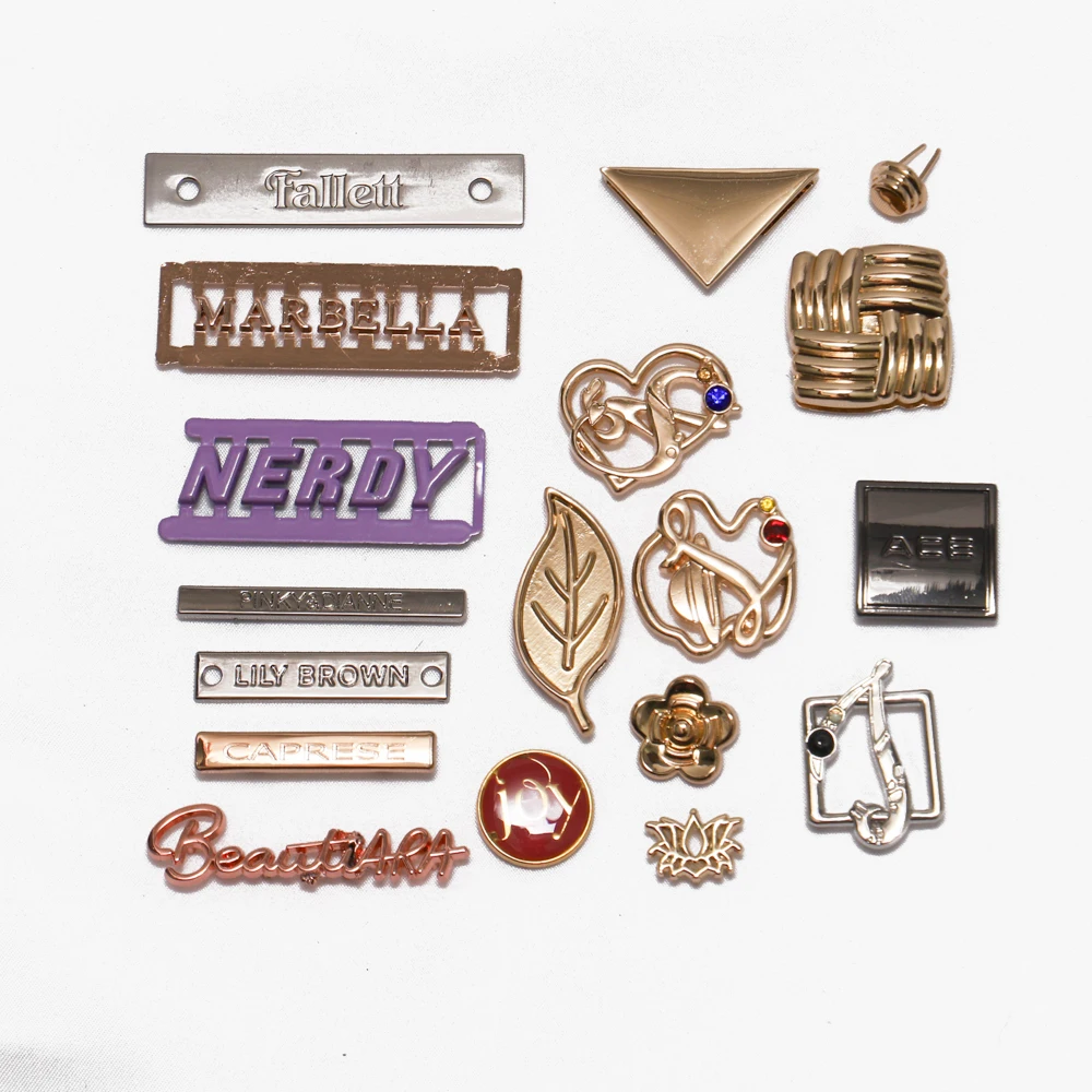 Bag Purse Hardware Letters Metal Brand Logo Label Handbags Custom Metal Name Plate Gold Logo Tags Letter Metal Logo for Handbag