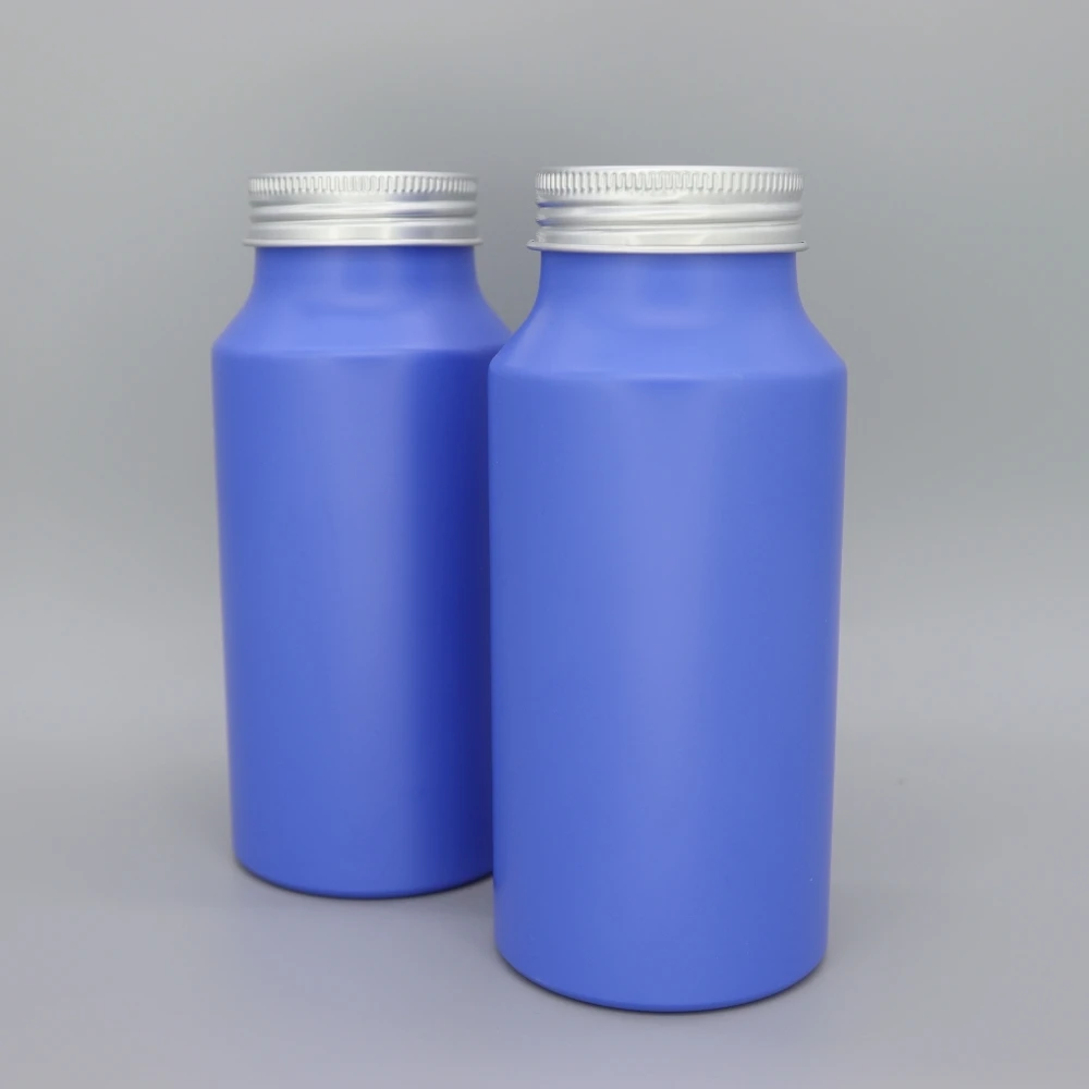 New Aluminum Capsule Bottle Empty matte Bottle with aluminum cap For Pharmaceutical Packaging