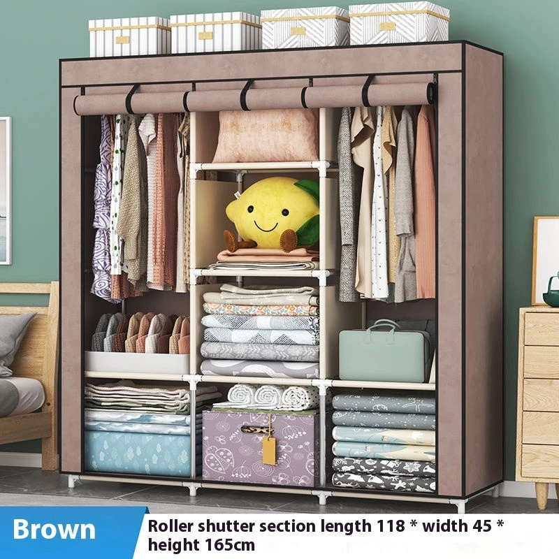 Simple Modern Fabric Portable Kids Bedroom Furniture Cloth Wardrobe Closet Cupboard Organizer Cabinet