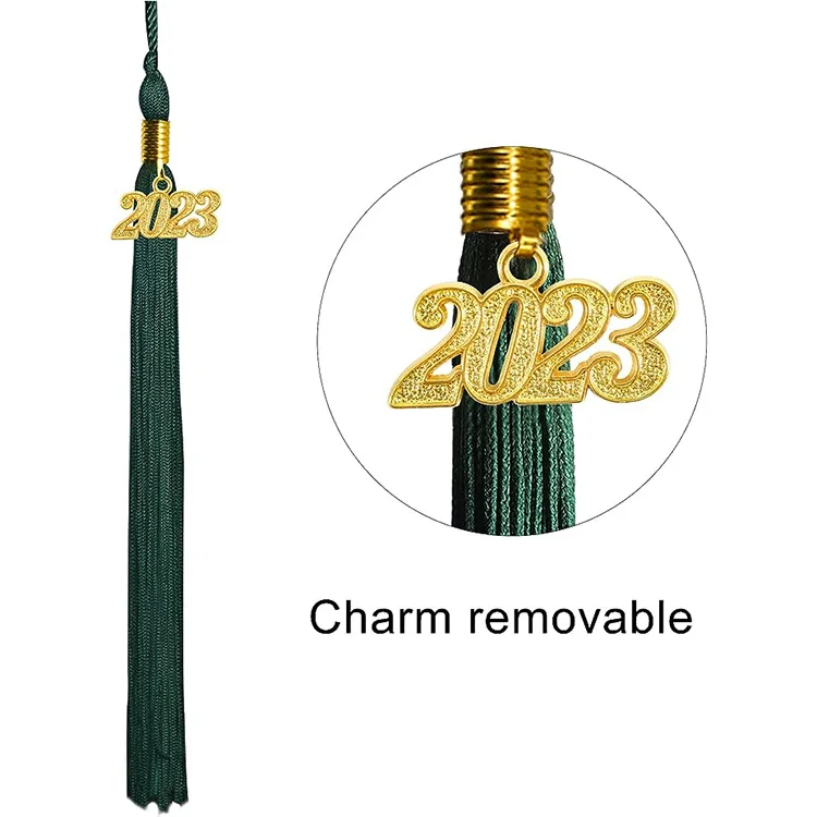 Good Selling Customized Shiny Green Academic College Graduation Gowns and Caps