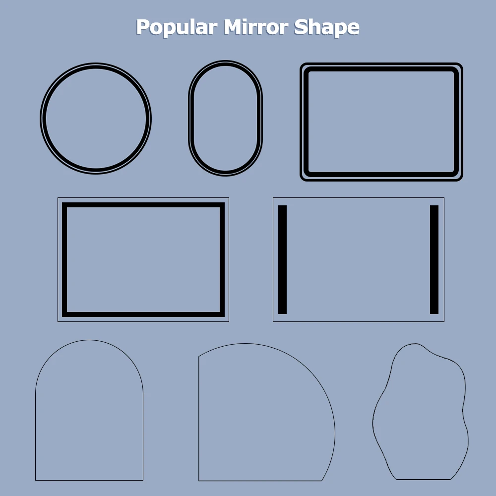 Shower Mirror Oval Frameless Wall Mounted Mirror with LED Lighting and IR Sensor