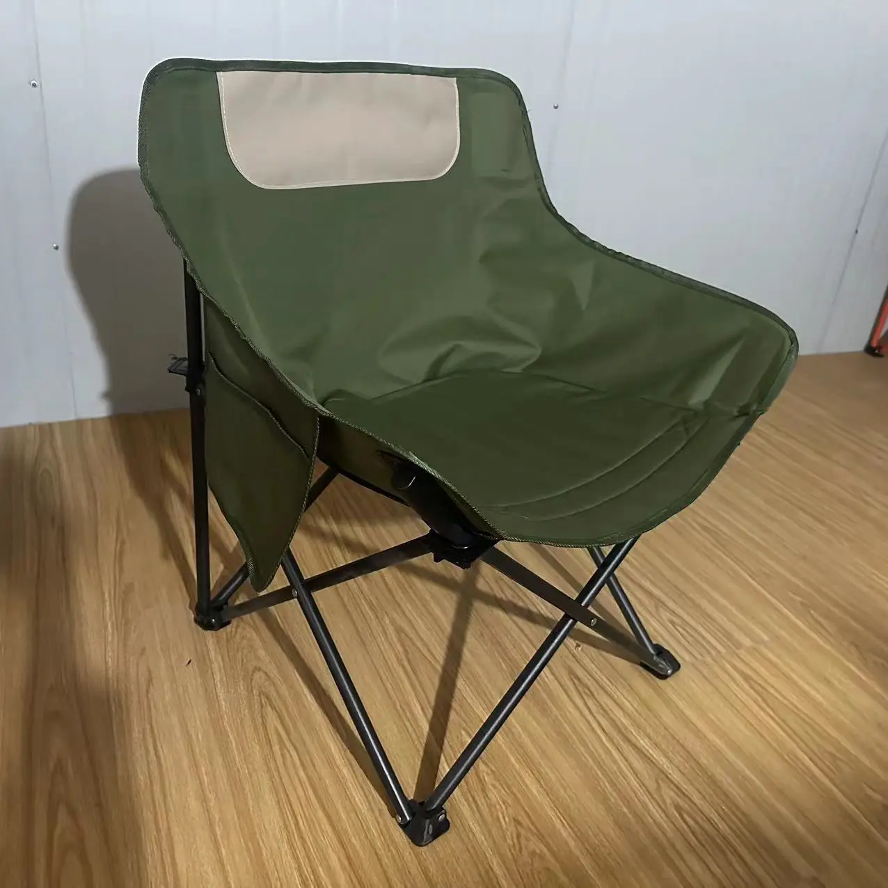 Outdoor Camping High Back Moon Chair Folding Portable Metal Picnic Chair With Carrying Bag For Camp Travel Beach Hiking