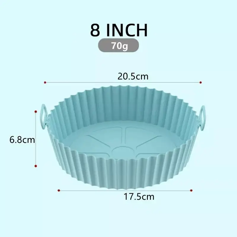 8 inch Reusable Air Fryer Food Safe Dishwasher Microwave Pads Silicone Baking Tray Kitchen Tool Baking Mat Oven Air Fryer Liner