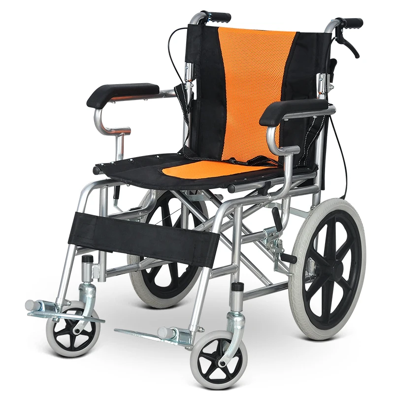 Outdoor Travel Wheelchair With Foldable Backrest Can Be Used By Both The Elderly And The Disabled