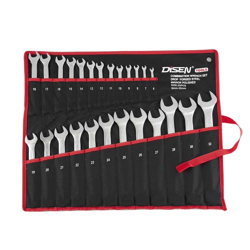 Low price black colour coded sae car tools wrench set