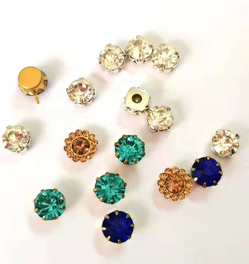 12 мм Лидер продаж, лучшее качество, аксессуары для одежды, кристалл и горный хрусталь, пришивной камень с латунной чашкой