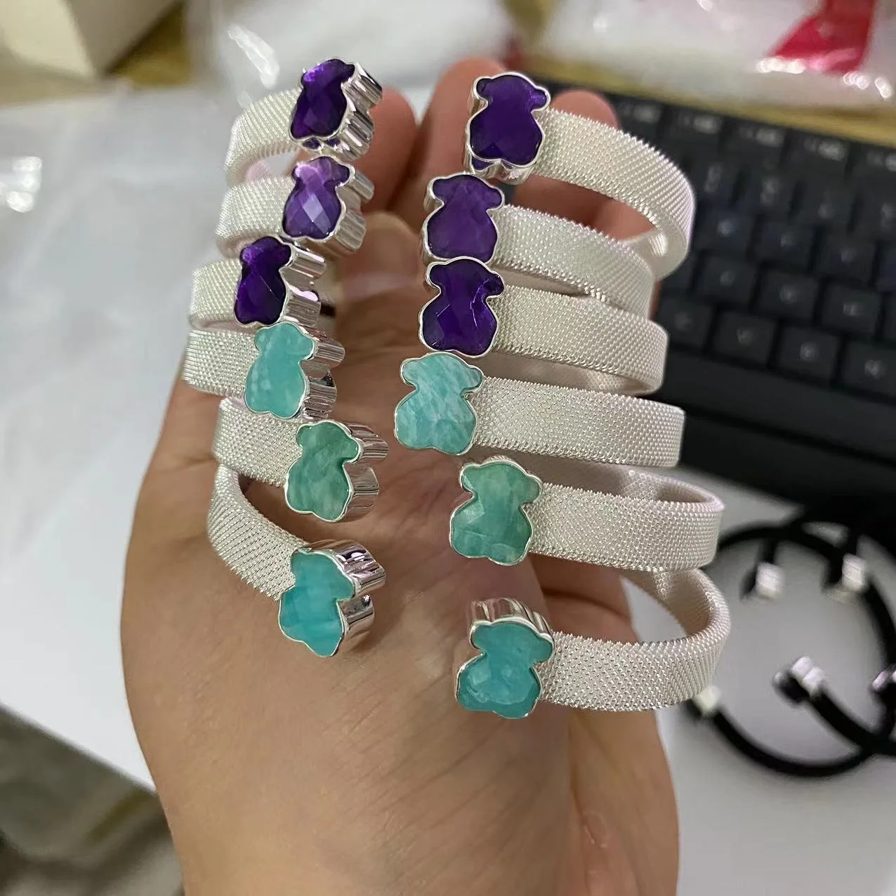 Wholesale price High quality spain bear sterling silver 925 earrings studs For touses earring jewelry making