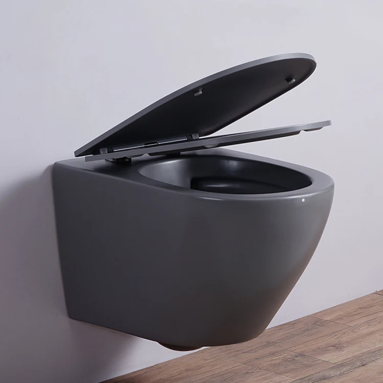 High Quality Sanitary Ware European Grey Toilet Bowl Washdown Ceramic Wc Wall Hung Toilet Bidet