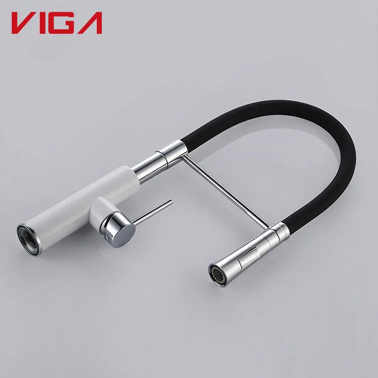 Top Quality CUPC Certificate Sanitary Ware Silicon Elbow Hose Pull Down Kitchen Mixer Tap Faucet