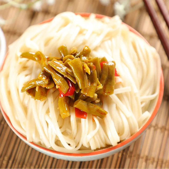 Szechuan маринованная зеленая фасоль консервированная коровья горошина со вкусом перца из ротанга соленые огурцы для лапши или отжима