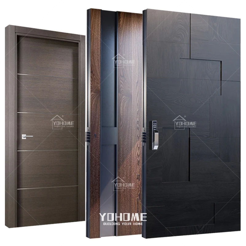 Guangdong yohome customized high quality interior doors and exterior doors modern design wooden door