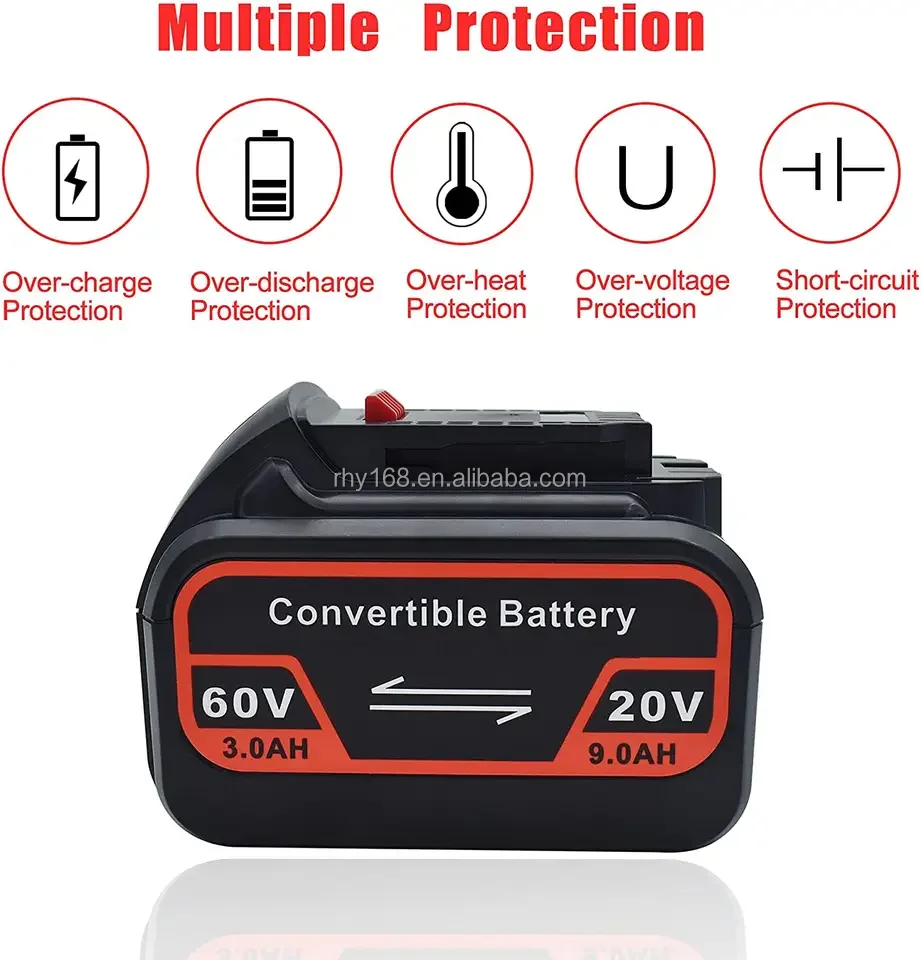 Battery 20V MAX 60V 9000mAh DCB606 Lithium Batteries 18650 For Power Tools Battery Drills Chainsaw Bateria